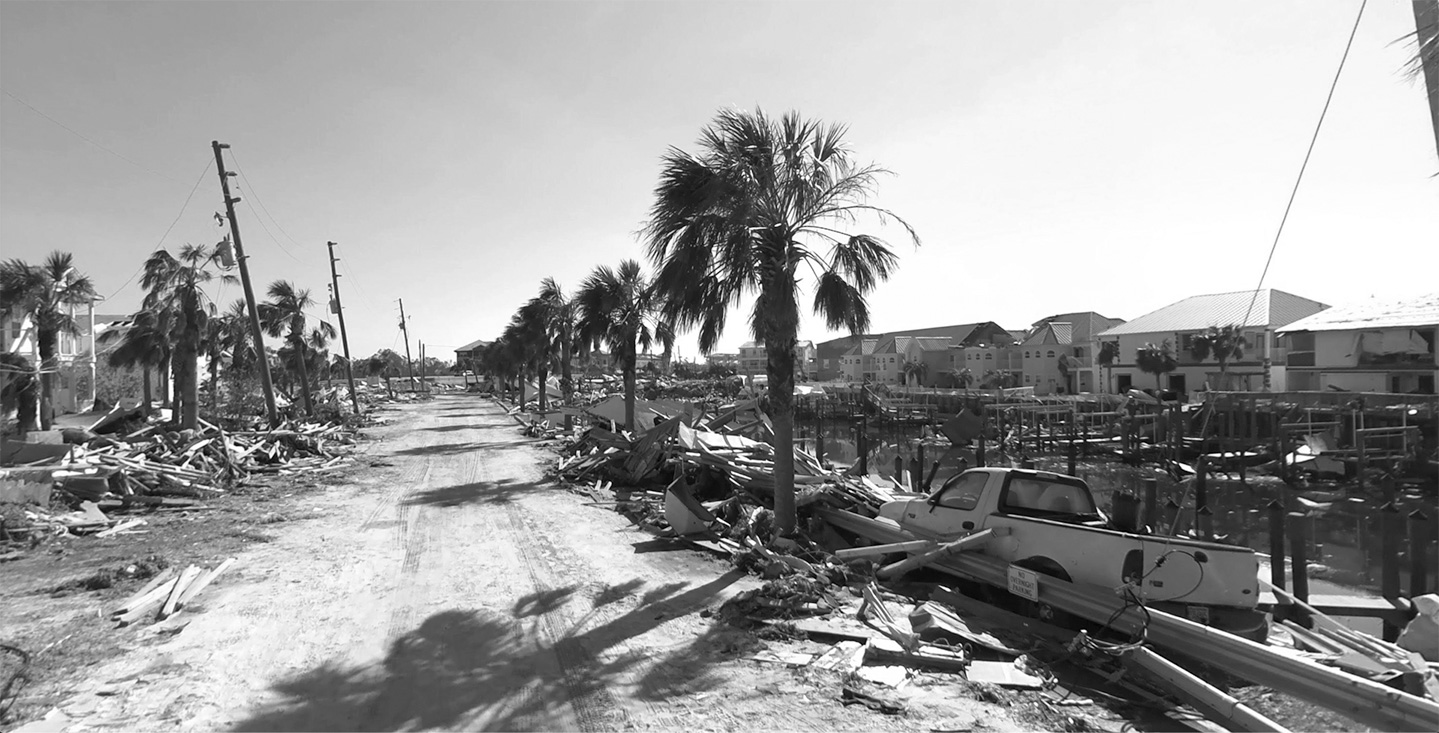 Hurricane Michael aftermath at Mexico Beach, Florida